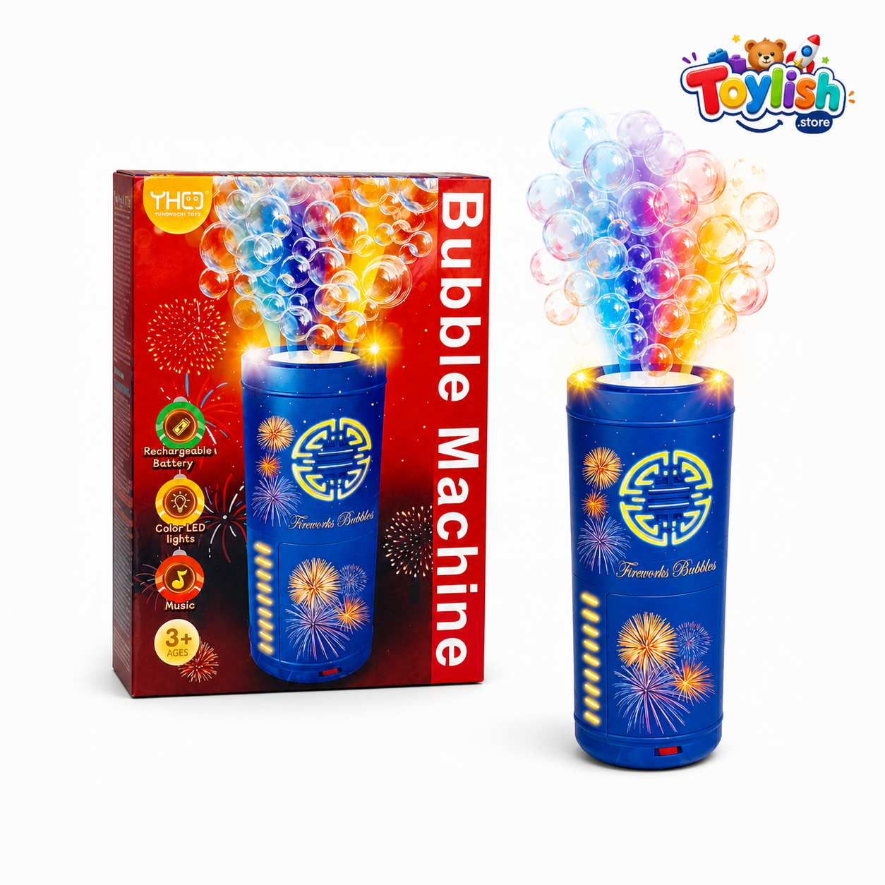 Bubble Fireworks Bubble Machine With LED Light And Music
